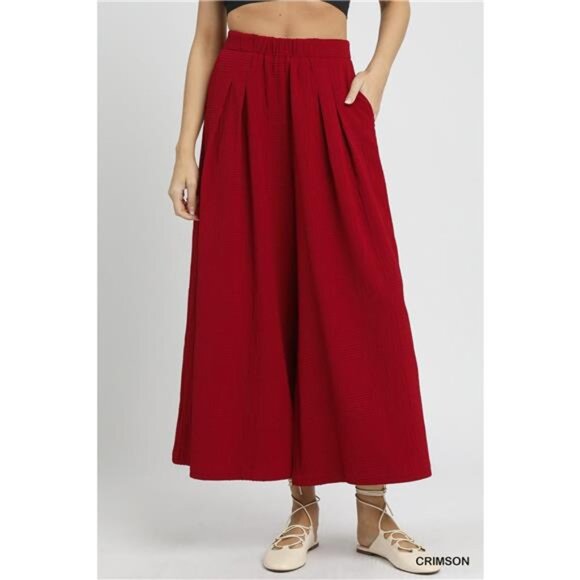✨NWT Umgee Elastic Waist Wide Leg Pants - Picture 1 of 6